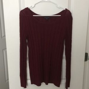 A&E burgundy sweater